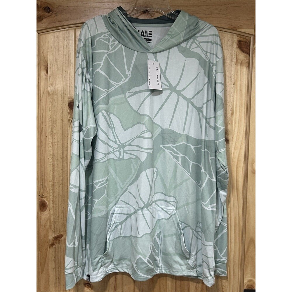 Hae Hawaii Hoodie Men’s Green 3XL Front Pocket Performance Pullover NWT